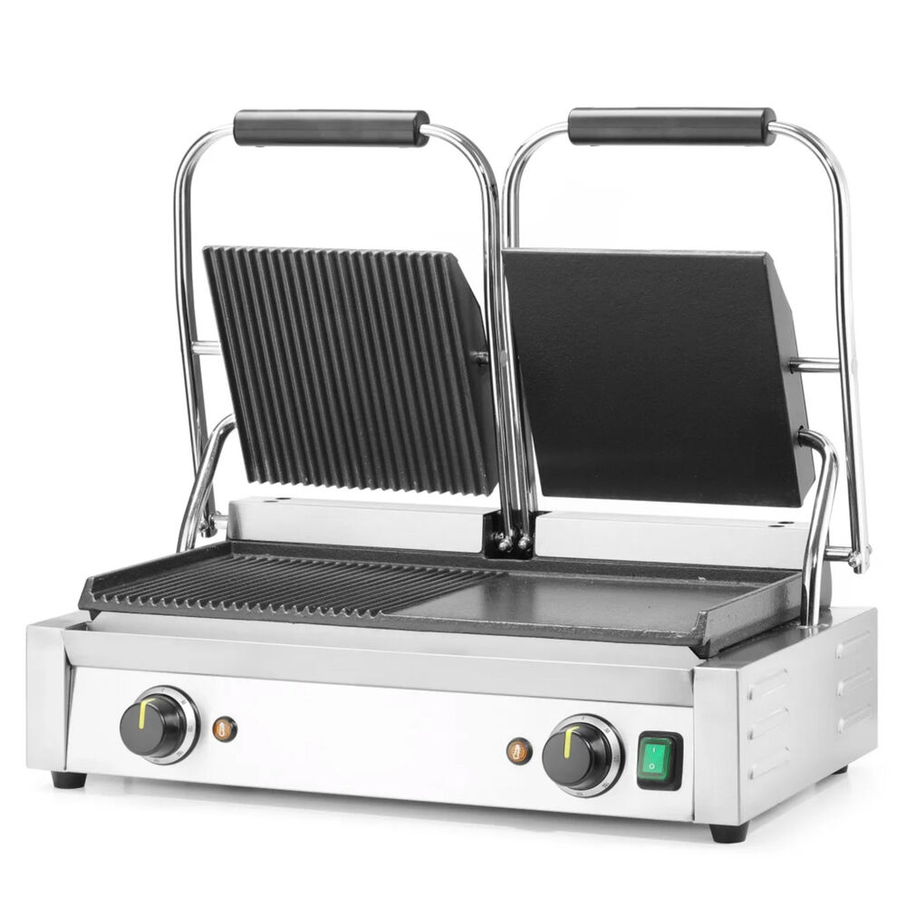 Panini grill Metos 475x230 halv slett/halv riffled, dobbel