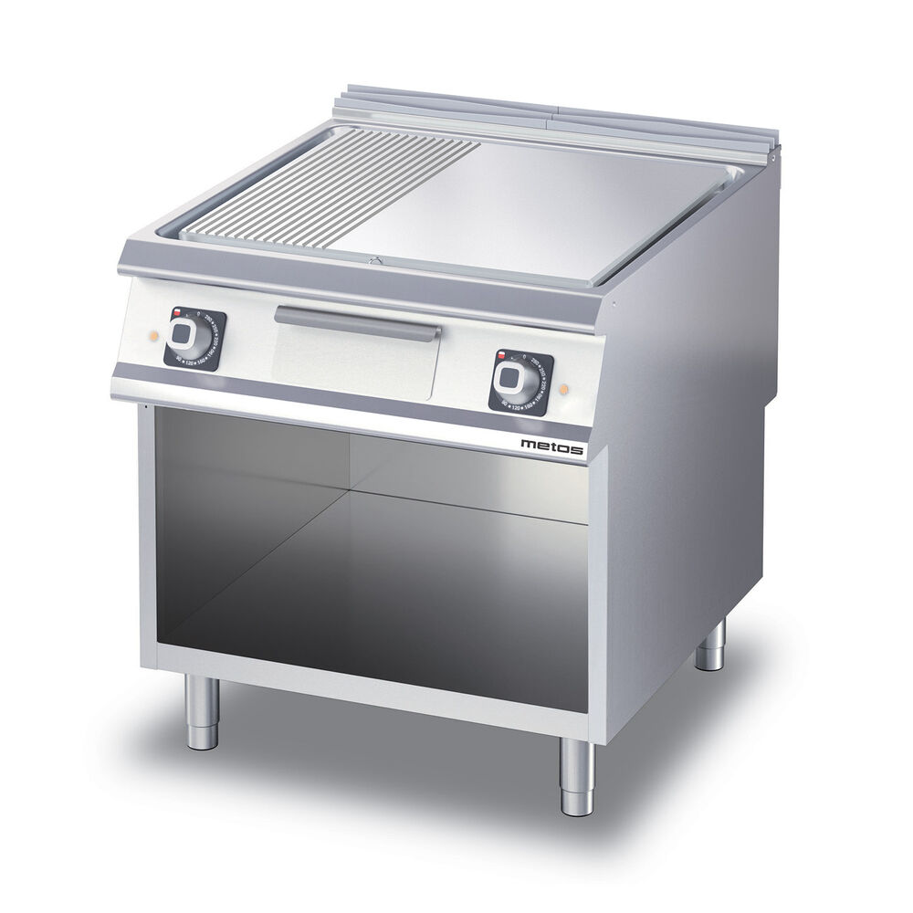 Flatgrill rillet/slett/krom Metos Diamante D74/25SFTEC1/3R med åpentstativ, 400V/3NPE/50/60Hz