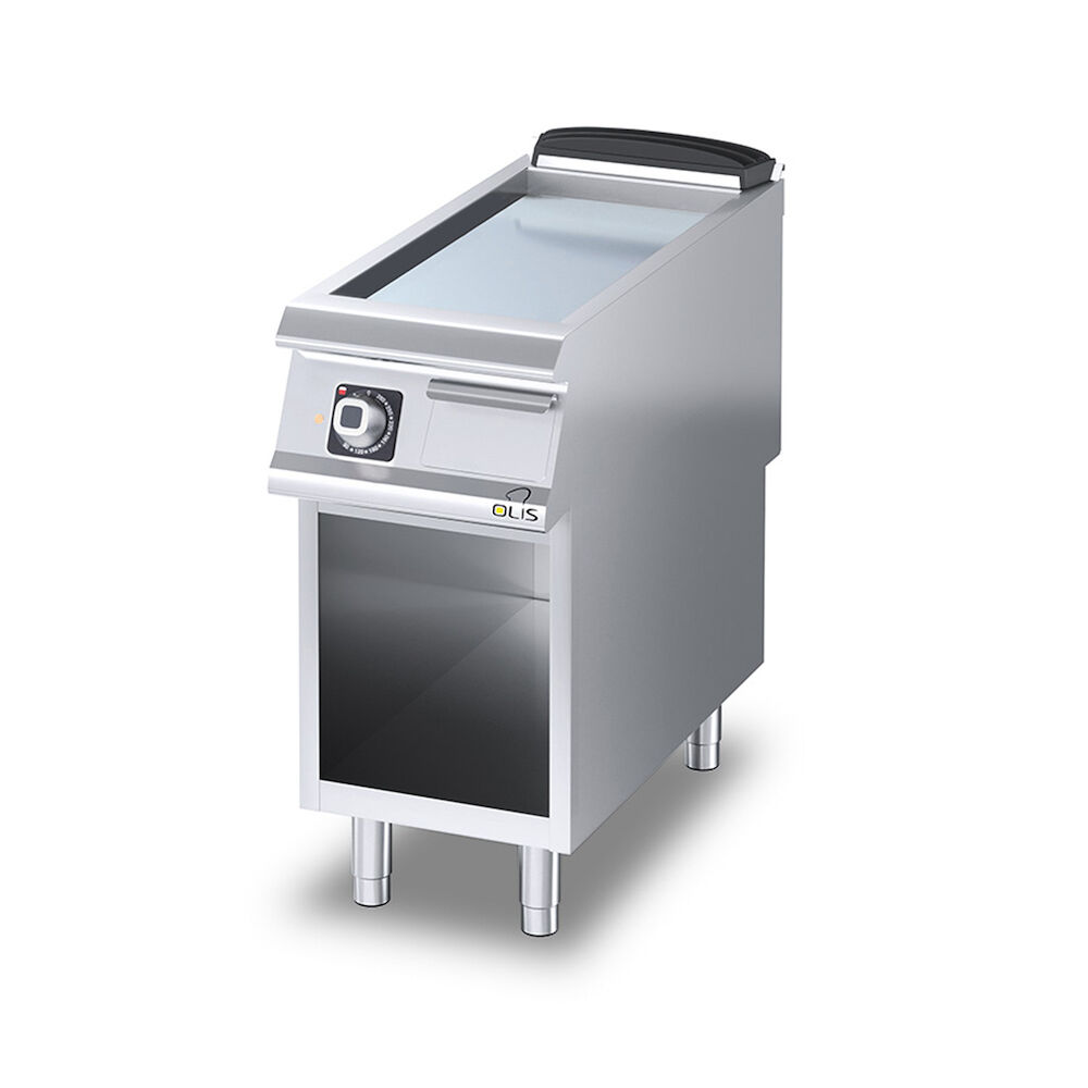 Flatgrill slett krom Metos Diamante D92/10FTEC med åpent stativ 400V