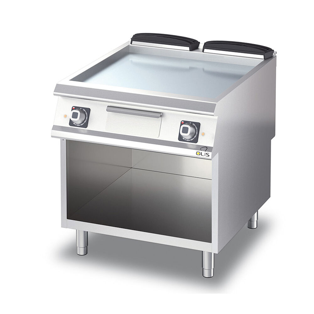 Flatgrill slett krom Metos Diamante D94/10FTEC med åpent stativ