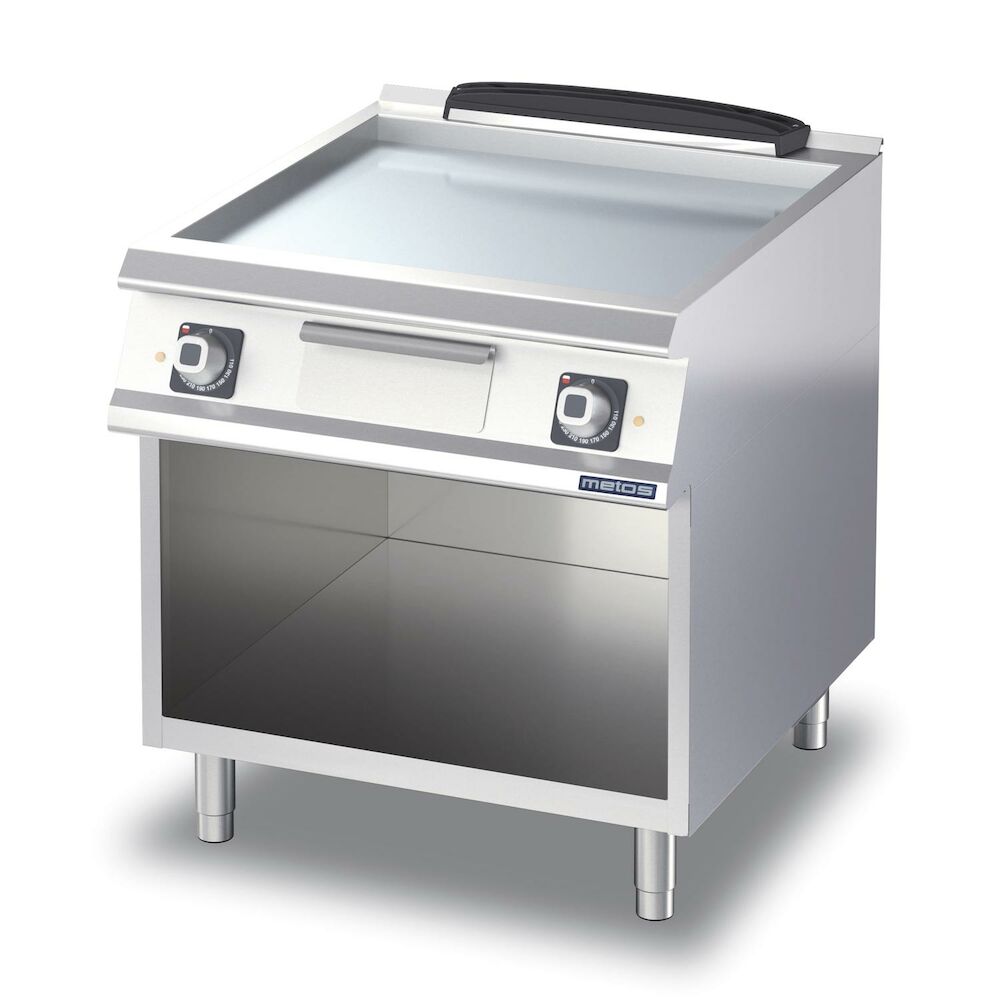 Flatgrill slett krombelagt Metos Diamante D74/10FTEC med åpent stativ400V/3