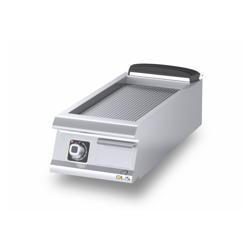 Flatgrill rillet rustfritt stål Metos Diamante D72/10TFTEAR bordsmodell